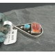 Handmade Certified Authentic Navajo .925 Sterling Silver Natural Spiny Oyster and Turquoise Native American Necklace 390659735829