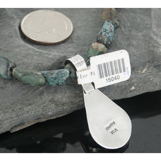 Handmade Certified Authentic Navajo .925 Sterling Silver Natural Spiny Oyster and Turquoise Native American Necklace 390659735829