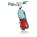 Handmade Navajo .925 Sterling Silver Natural Spiny Oyster and Turquoise Native American Necklace 390661278065
