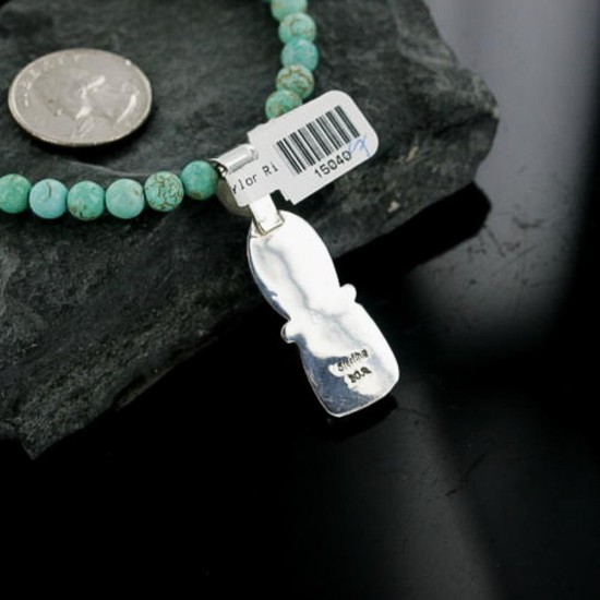 Handmade Certified Authentic Navajo .925 Sterling Silver Natural Spiny Oyster and Turquoise Native American Necklace 390661278065
