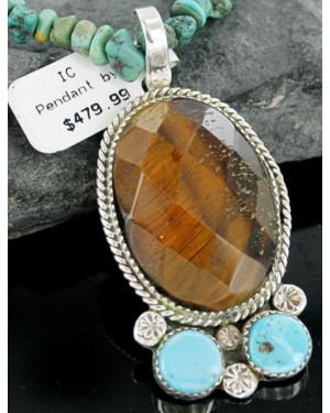 Handmade Certified Authentic Navajo .925 Sterling Silver Natural Spiny Oyster and Turquoise Native American Necklace 390665252559