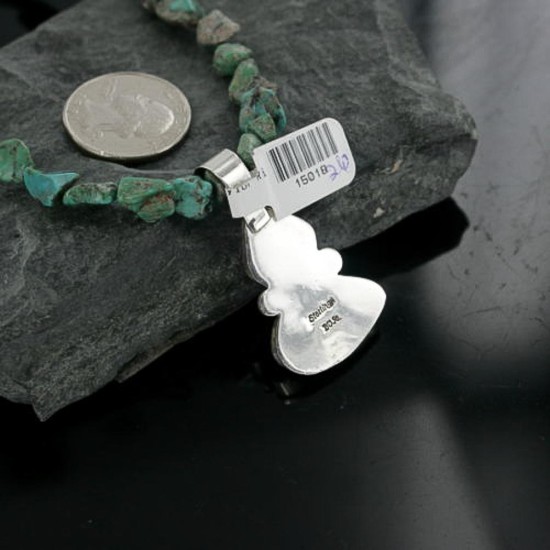Handmade Certified Authentic Navajo .925 Sterling Silver Natural Spiny Oyster and Turquoise Native American Necklace 390668263284