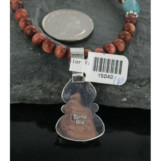 Handmade Certified Authentic Navajo .925 Sterling Silver Natural Spiny Oyster and Turquoise Native American Necklace 390683006347 Handmade Certified Authentic Navajo .925 Sterling Silver Natural Spiny Oyster and Turquoise Native American Necklace 390683006347