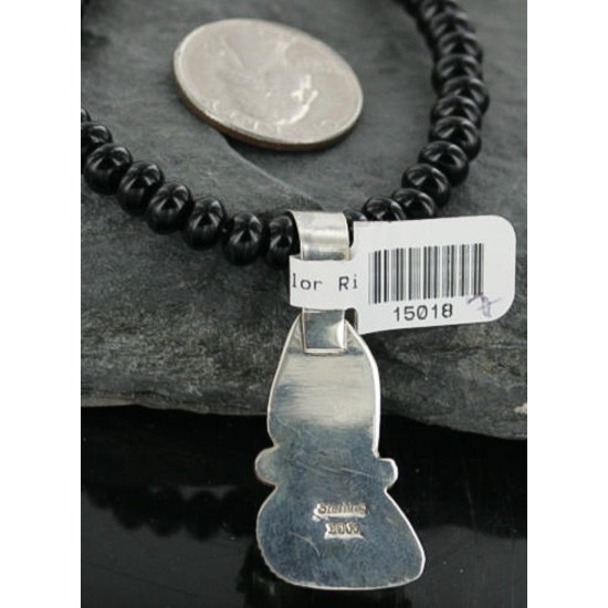 Handmade Certified Authentic Navajo .925 Sterling Silver Natural Spiny Oyster and Turquoise Native American Necklace 390712706369