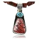 Handmade Navajo .925 Sterling Silver Natural Spiny Oyster and Turquoise Native American Necklace 390758439879