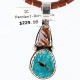 Handmade Certified Authentic Navajo .925 Sterling Silver Natural Spiny Oyster and Turquoise Native American Necklace 390761923606