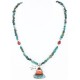 Handmade Certified Authentic Navajo .925 Sterling Silver Natural Spiny Oyster and Turquoise Native American Necklace 390778438708