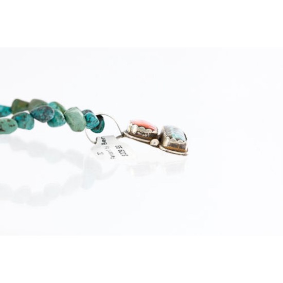 Handmade Certified Authentic Navajo .925 Sterling Silver Natural Spiny Oyster and Turquoise Native American Necklace 390778438708