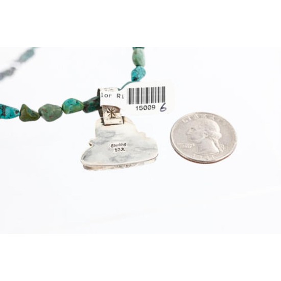 Handmade Certified Authentic Navajo .925 Sterling Silver Natural Spiny Oyster and Turquoise Native American Necklace 390778438708