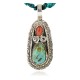 Handmade Certified Authentic Navajo .925 Sterling Silver Natural Spiny Oyster and Turquoise Native American Necklace 390805465349