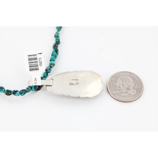 Handmade Certified Authentic Navajo .925 Sterling Silver Natural Spiny Oyster and Turquoise Native American Necklace 390805465349