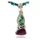 Handmade Navajo .925 Sterling Silver Natural Spiny Oyster and Turquoise Native American Necklace 390841476531