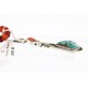 Handmade Certified Authentic Navajo .925 Sterling Silver Natural Spiny Oyster, Carnelian and Turquoise Native American Necklace & Pendant 371028093647