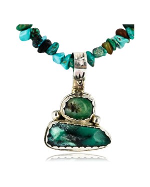 Handmade Certified Authentic Navajo .925 Sterling Silver Natural ST and Turquoise Native American Necklace 390851821683