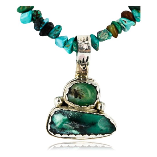 Handmade Certified Authentic Navajo .925 Sterling Silver Natural ST and Turquoise Native American Necklace 390851821683