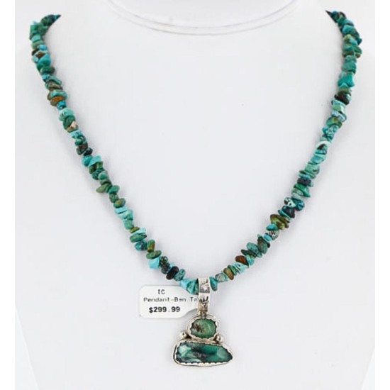 Handmade Certified Authentic Navajo .925 Sterling Silver Natural ST and Turquoise Native American Necklace 390851821683