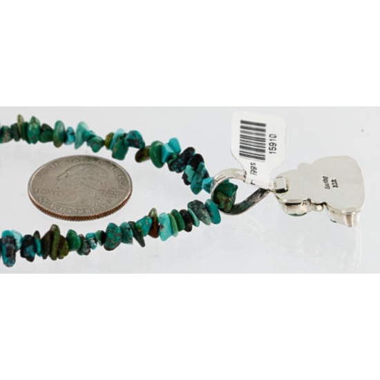 Handmade Certified Authentic Navajo .925 Sterling Silver Natural ST and Turquoise Native American Necklace 390851821683