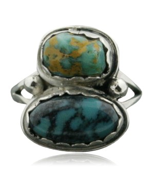 Handmade Certified Authentic Navajo .925 Sterling Silver Natural ST Turquoise Native American Ring  370974617417