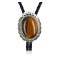 Handmade Certified Authentic Navajo .925 Sterling Silver Natural Tigers Eye Native American Bolo Tie  24407-1