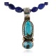 Handmade Certified Authentic Navajo .925 Sterling Silver Natural Turquoise and LAPIS Native American Necklace 371007433623