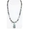 Handmade Navajo .925 Sterling Silver Natural Turquoise and Lapis Necklace with Pendant Handmade Navajo .925 Sterling Silver Natural Turquoise and Lapis Necklace with Pendant