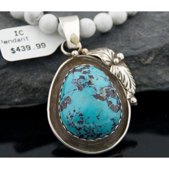 Handmade Certified Authentic Navajo .925 Sterling Silver Natural Turquoise and Spiny Oyster Native American Necklace 390605187244