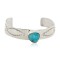Handmade Certified Authentic Navajo .925 Sterling Silver Natural Turquoise Baby Native American Bracelet 12483-2