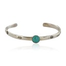 Handmade Certified Authentic Navajo .925 Sterling Silver Natural Turquoise Baby Native American Bracelet 12853-4