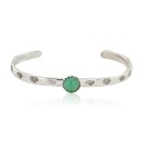 Handmade Certified Authentic Navajo .925 Sterling Silver Natural Turquoise Baby Native American Bracelet 12853-7