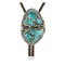 Handmade Certified Authentic Navajo .925 Sterling Silver Natural Turquoise Native American Bolo Tie  24392-1