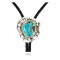 Handmade Certified Authentic Navajo .925 Sterling Silver Natural Turquoise Native American Bolo Tie  24406-1