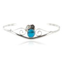 Handmade Certified Authentic Navajo .925 Sterling Silver Natural Turquoise Native American Bracelet 12949-2