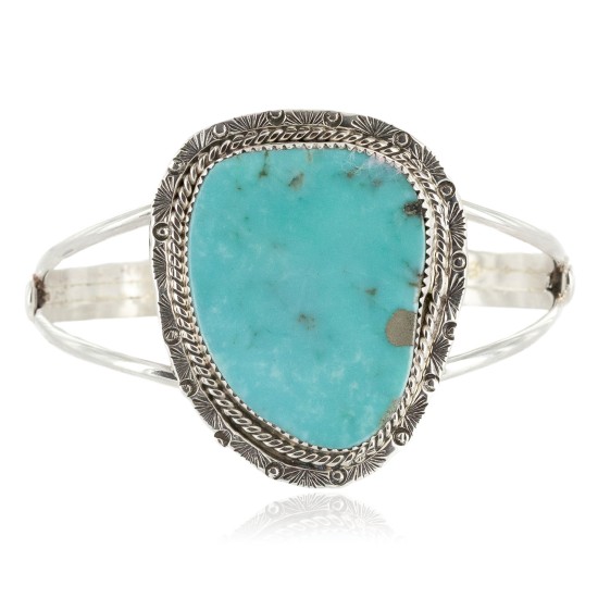 Handmade Certified Authentic Navajo .925 Sterling Silver Natural Turquoise Native American Bracelet 12981
