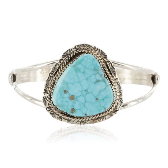 Handmade Certified Authentic Navajo .925 Sterling Silver Natural Turquoise Native American Bracelet 12982 Handmade Certified Authentic Navajo .925 Sterling Silver Natural Turquoise Native American Bracelet 12982