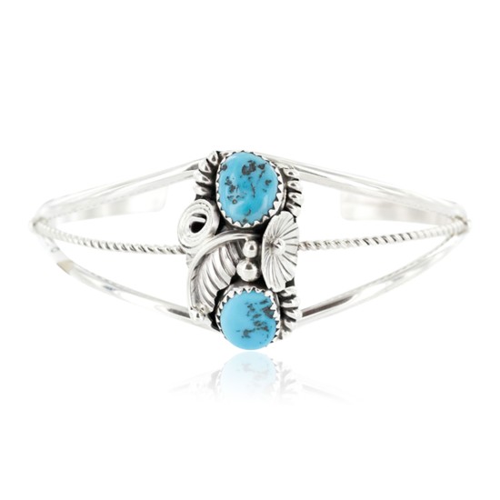 Handmade Certified Authentic Navajo .925 Sterling Silver Natural Turquoise Native American Bracelet 13021