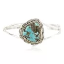 Handmade Navajo .925 Sterling Silver Natural Turquoise Native American Bracelet 371064266111