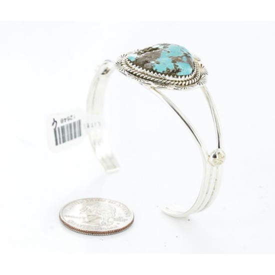 Handmade Certified Authentic Navajo .925 Sterling Silver Natural Turquoise Native American Bracelet 371064266111