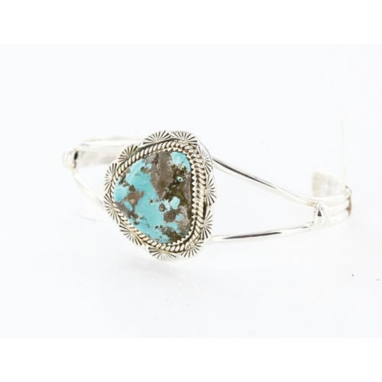 Handmade Certified Authentic Navajo .925 Sterling Silver Natural Turquoise Native American Bracelet 371064266111
