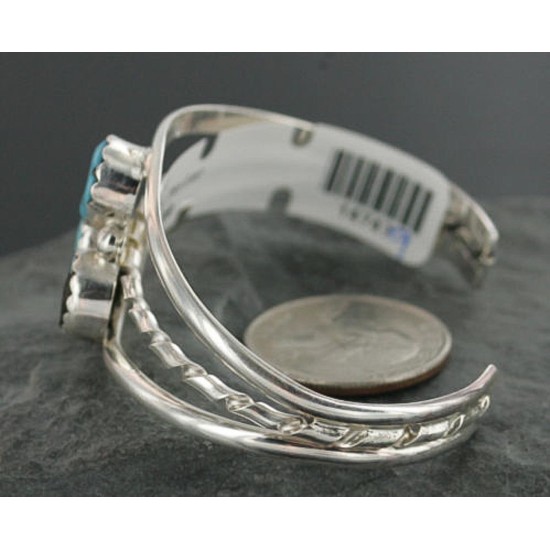 Handmade Certified Authentic Navajo .925 Sterling Silver Natural Turquoise Native American Bracelet 390714993953