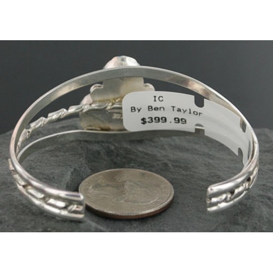 Handmade Certified Authentic Navajo .925 Sterling Silver Natural Turquoise Native American Bracelet 390714993953