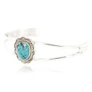 Handmade Navajo .925 Sterling Silver Natural Turquoise Native American Bracelet 390803824144