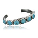 Handmade Navajo .925 Sterling Silver Natural Turquoise Cuff Bracelet 12951-11