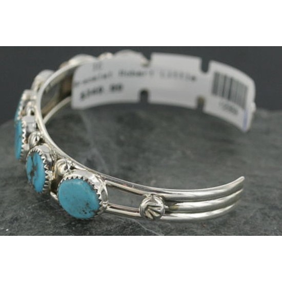 Handmade Certified Authentic Navajo .925 Sterling Silver Natural Turquoise Native American Cuff Bracelet 390674930037