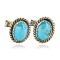 Handmade Certified Authentic Navajo .925 Sterling Silver Natural Turquoise Native American Cuff Links 19109-1