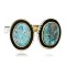 Handmade Certified Authentic Navajo .925 Sterling Silver Natural Turquoise Native American Cuff Links 19110-2