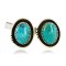 Handmade Certified Authentic Navajo .925 Sterling Silver Natural Turquoise Native American Cuff Links 19110-3