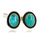Handmade Certified Authentic Navajo .925 Sterling Silver Natural Turquoise Native American Cuff Links 19110-3