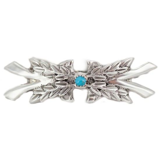 Handmade Certified Authentic Navajo .925 Sterling Silver Natural Turquoise Native American Hair Barrette 90002 Handmade Certified Authentic Navajo .925 Sterling Silver Natural Turquoise Native American Hair Barrette 90002