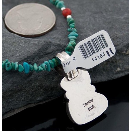 Handmade Certified Authentic Navajo .925 Sterling Silver Natural Turquoise Native American Necklace 370842449535