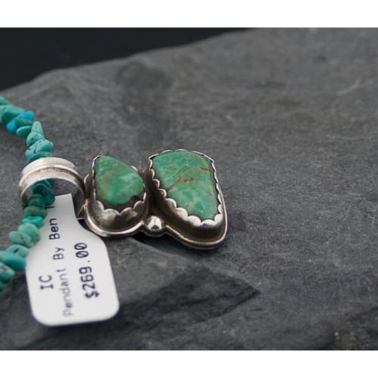 Handmade Certified Authentic Navajo .925 Sterling Silver Natural Turquoise Native American Necklace 370842449535